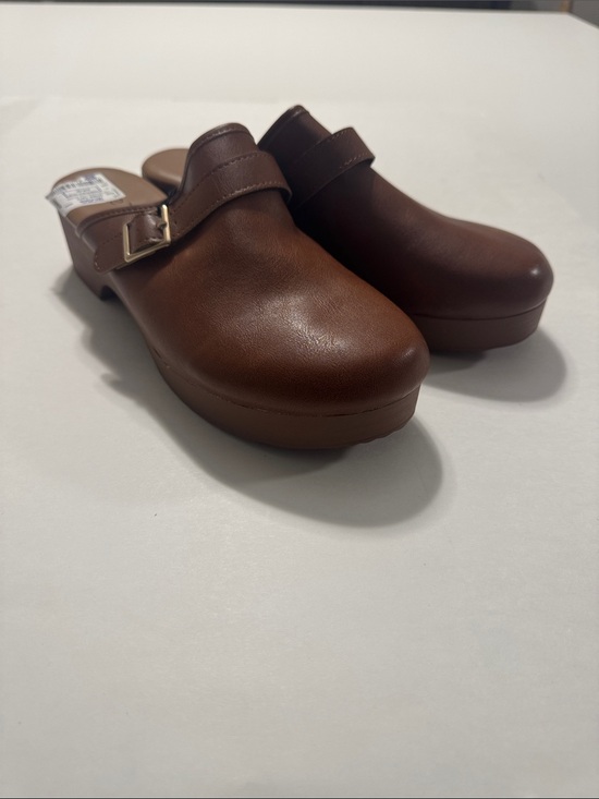 Me Too Shoes - me too Brown Slip-On Clogs with Buckle Strap